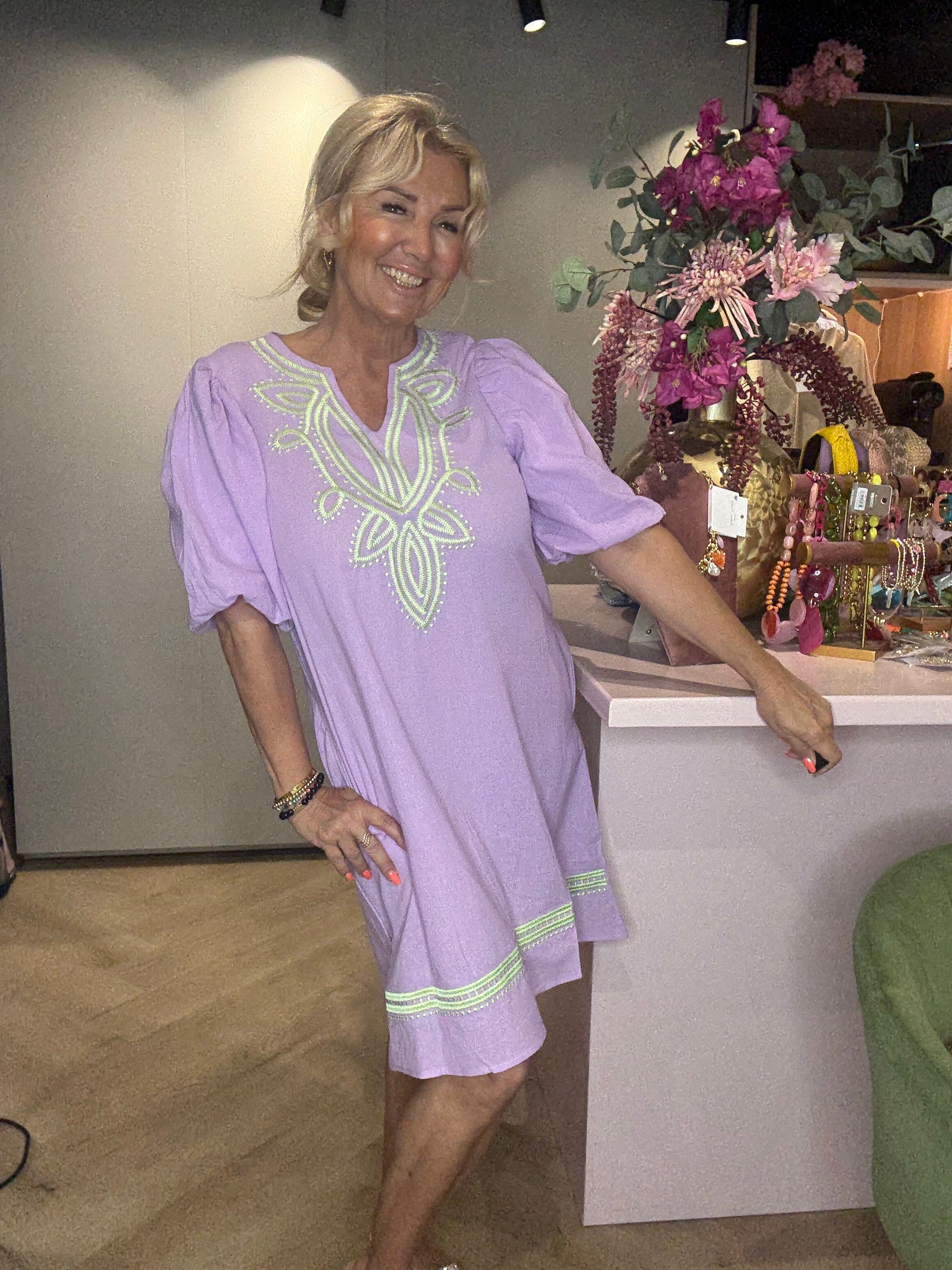 🌸 Jurk “Côte d’Amour” – Lila 🌸